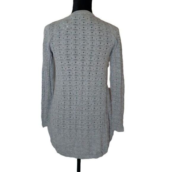 Open Gray Knit Cardigan sz s - Picture 4 of 5
